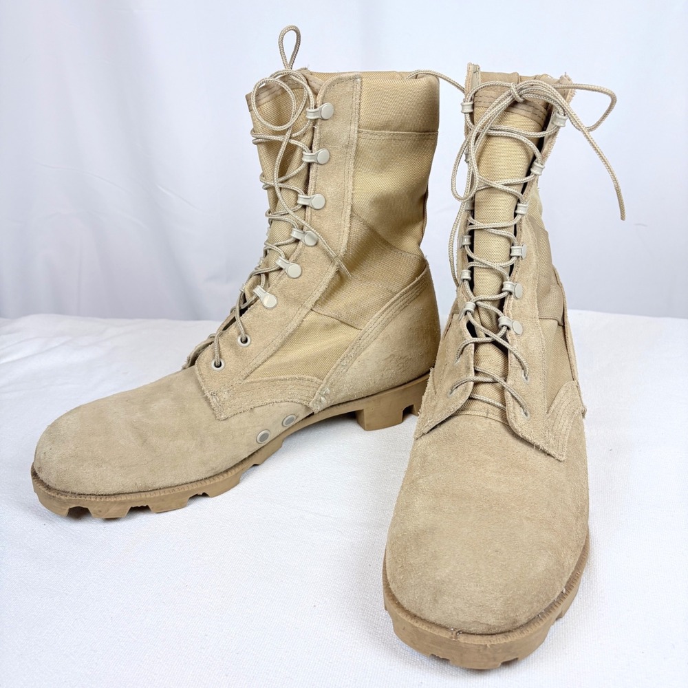 McRae Footwear Men 13W Coyote Tan Suede Nylon Combat Tactical Boot Military USA